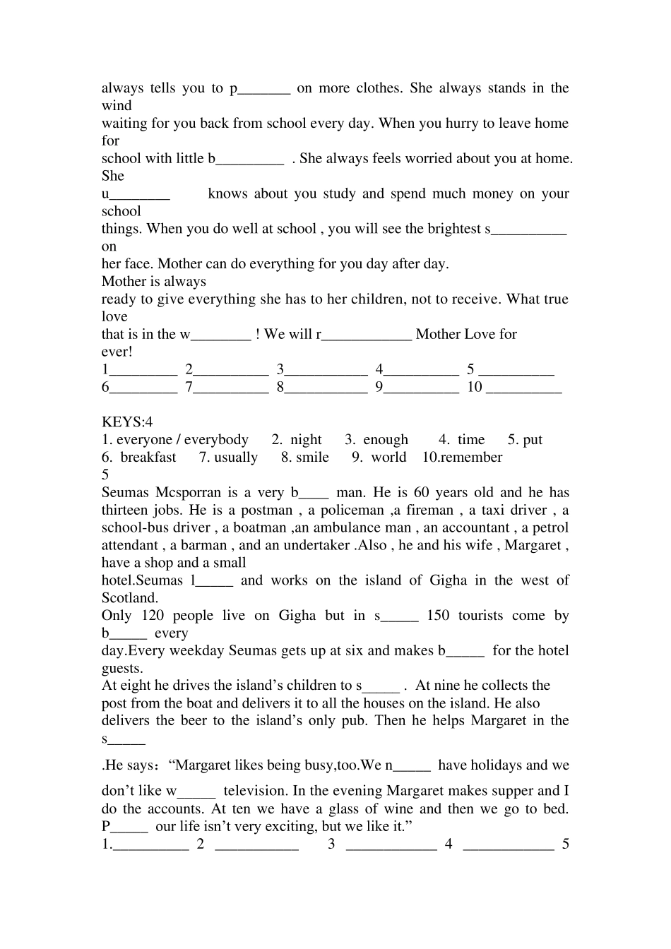 初三英语短文综合填空训练_第3页