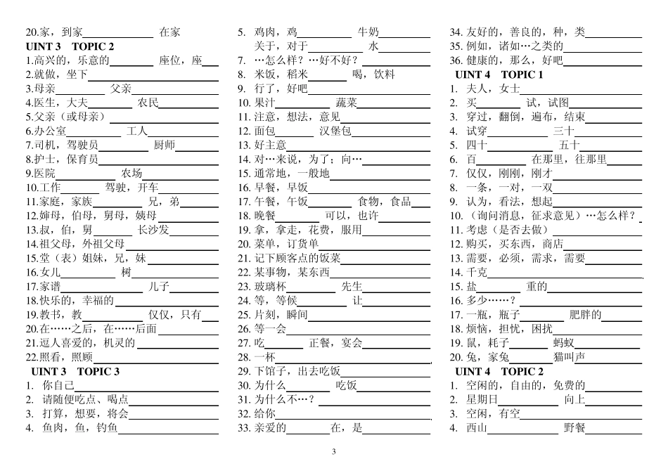 初三英语词汇总复习_第3页