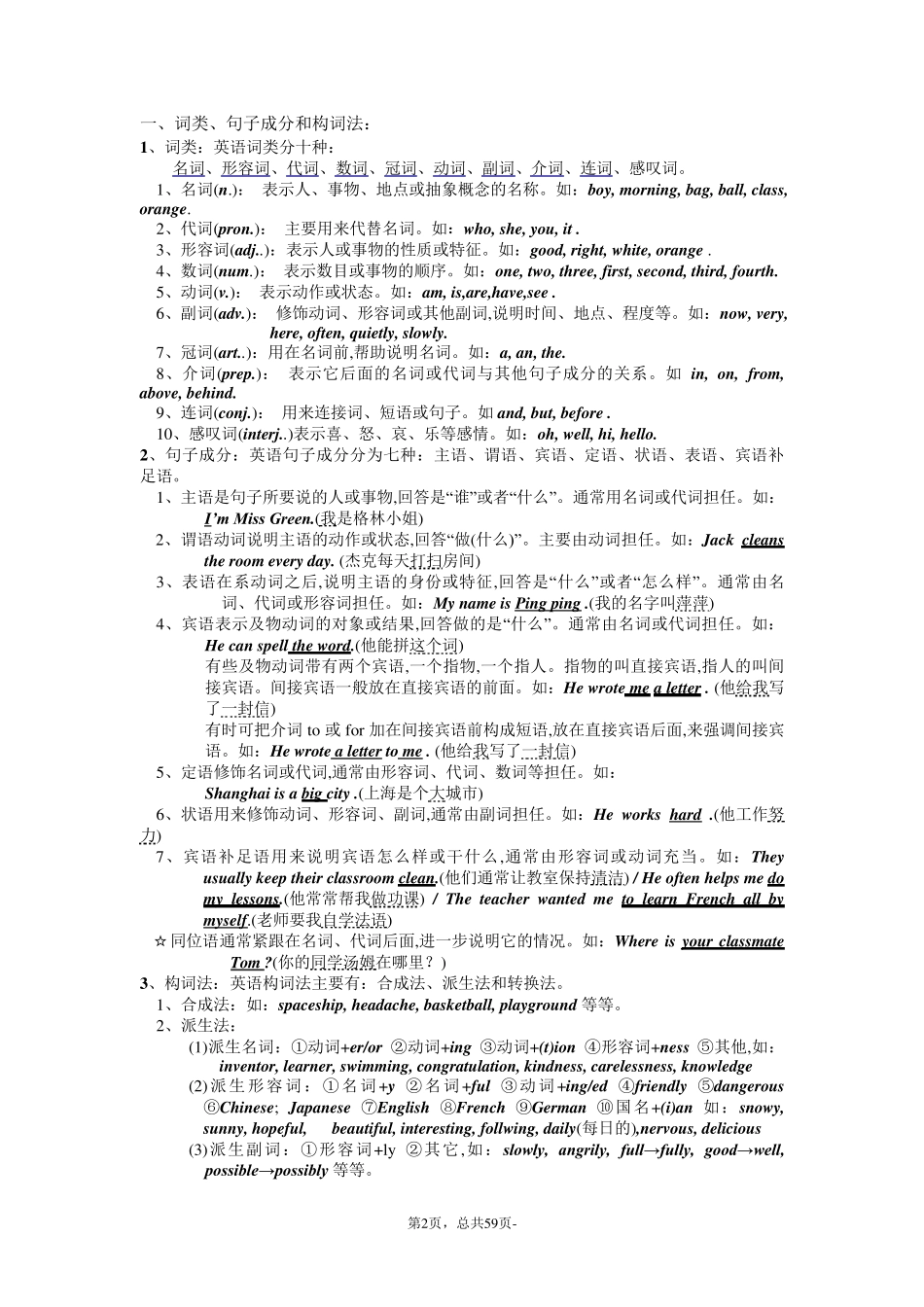 初三英语语法大全_第2页