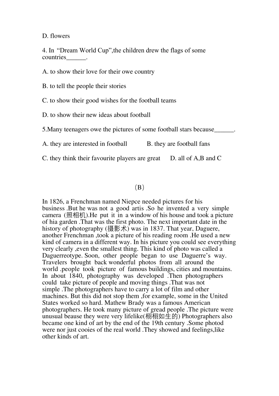 初三英语阅读理解专项训练_第2页