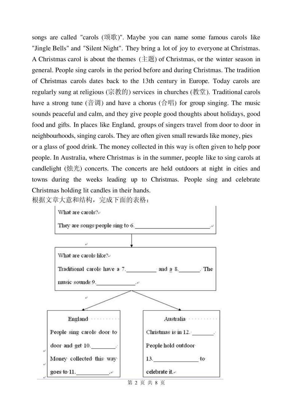 初三英语阅读训练_第2页