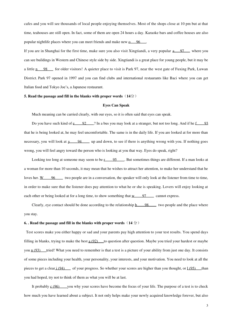 初三英语首字母填空附答案_第3页