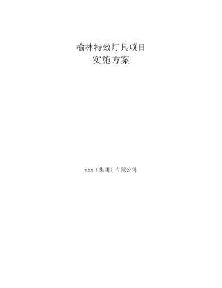 榆林特效灯具项目实施方案