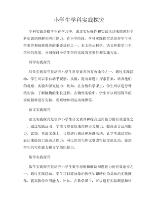 小学生学科实践探究