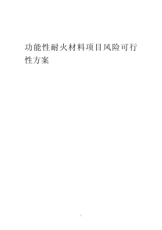 2023年功能性耐火材料项目风险可行性方案