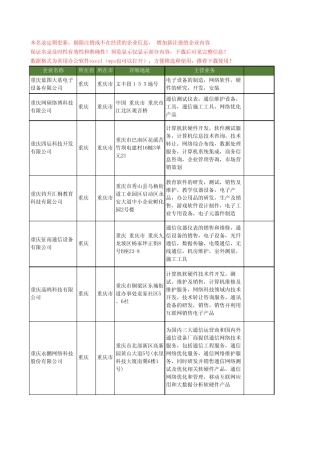 新版重庆市网络测试设备工商企业公司商家名录名单联系方式大全16家