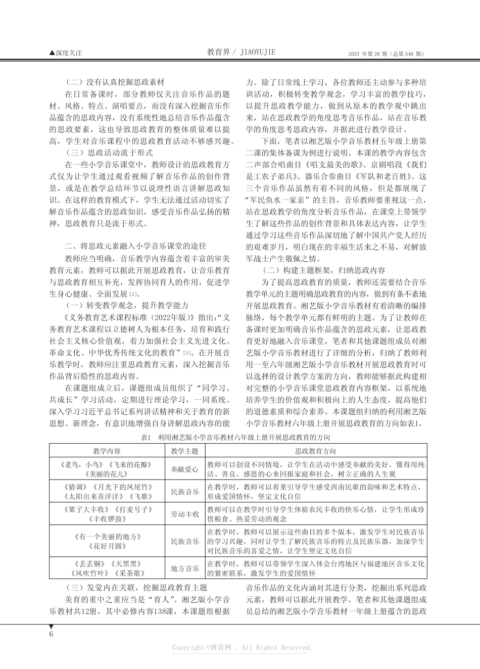 学科素养下将思政元素融入小学音乐课堂的实践探究_第2页