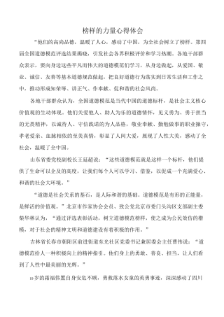 榜样的力量心得体会