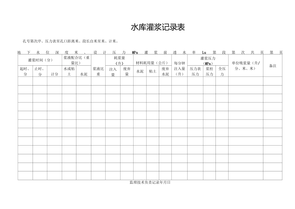 帷幕灌浆灌压水试验记录表_第3页