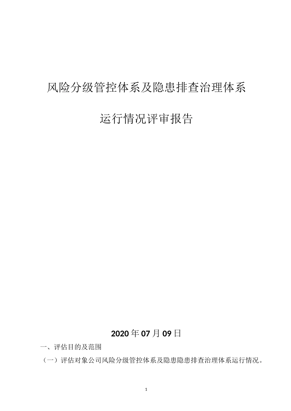 双重预防体系运行情况评审报告_第1页
