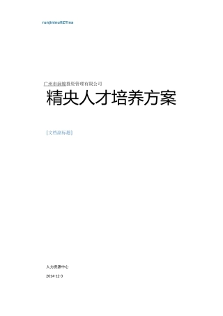 精英人才培养计划执行方案