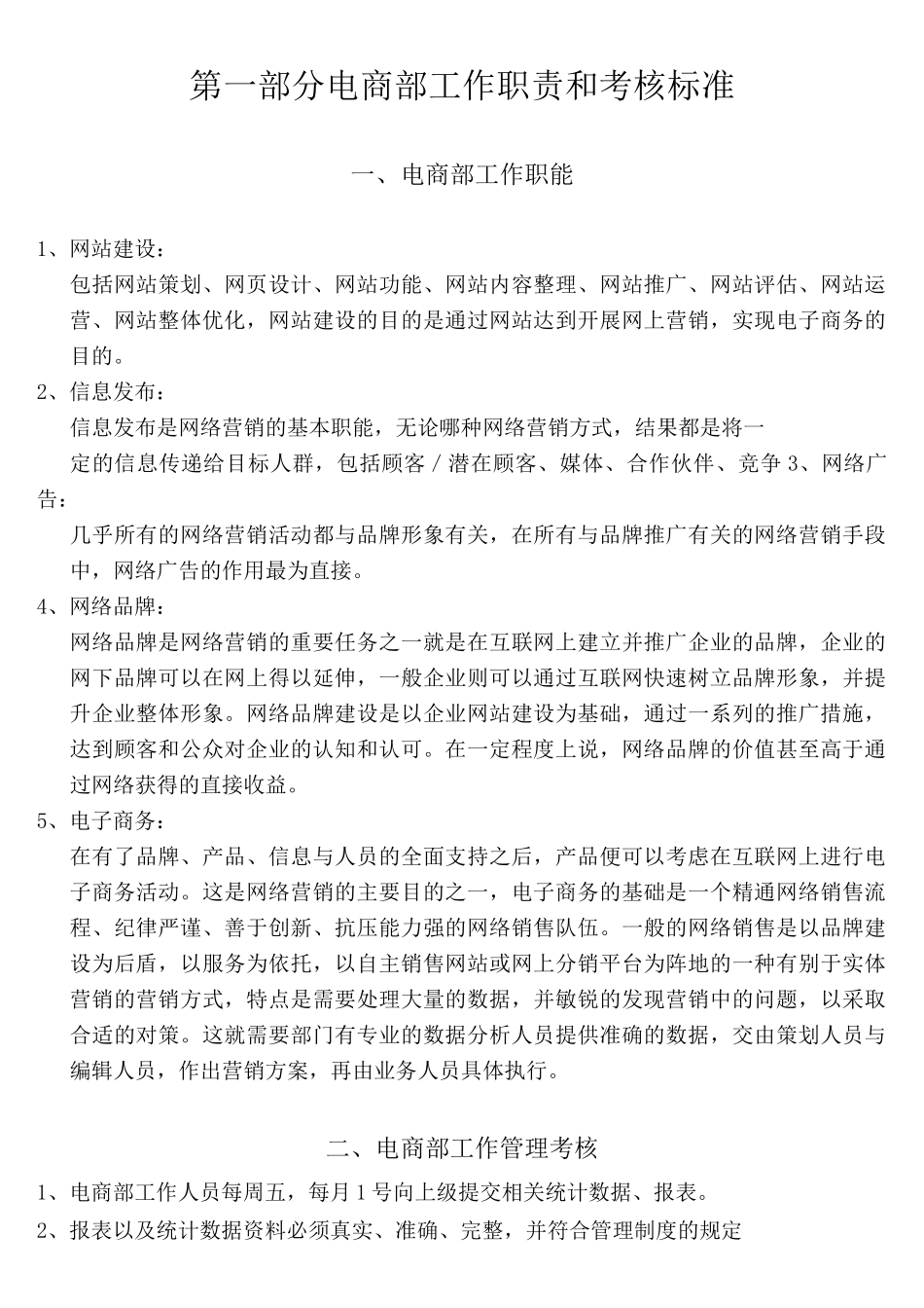 电商部管理制度_第1页