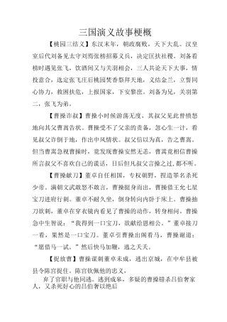 三国演义故事梗概