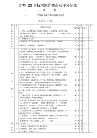 护理23项技术操作及评分标准讲解