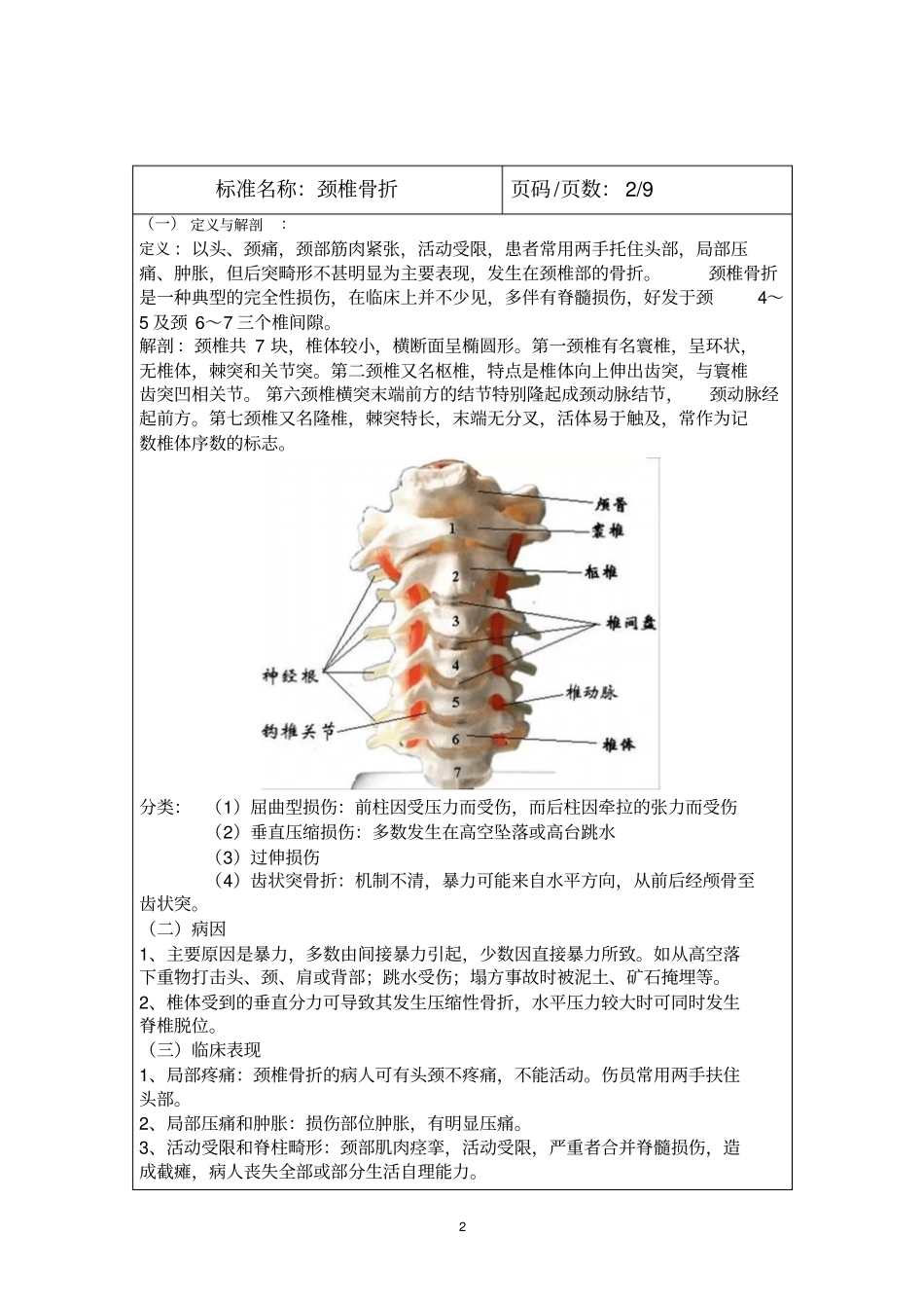 护理工作标准书-颈椎骨折资料_第2页