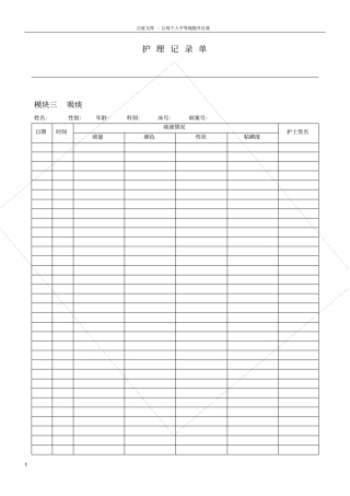 护理记录单201561吸痰