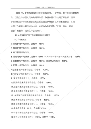 护理质控工作总结