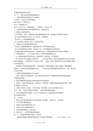 护理质量管理组织和职责