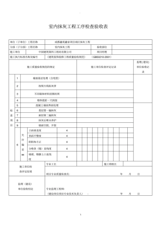 抹灰工程验收表
