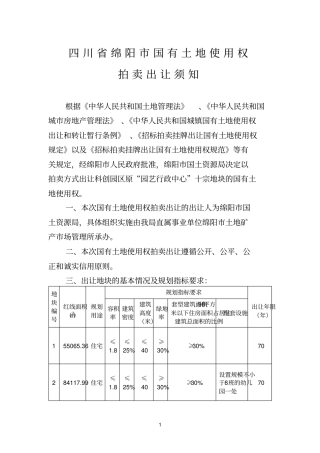 拍卖出让须知