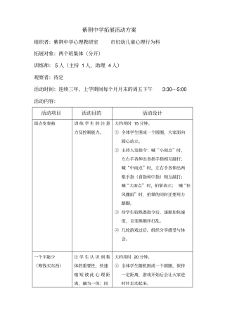 拓展活动方案汇总