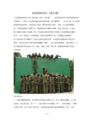 拓展训练项目逃生墙