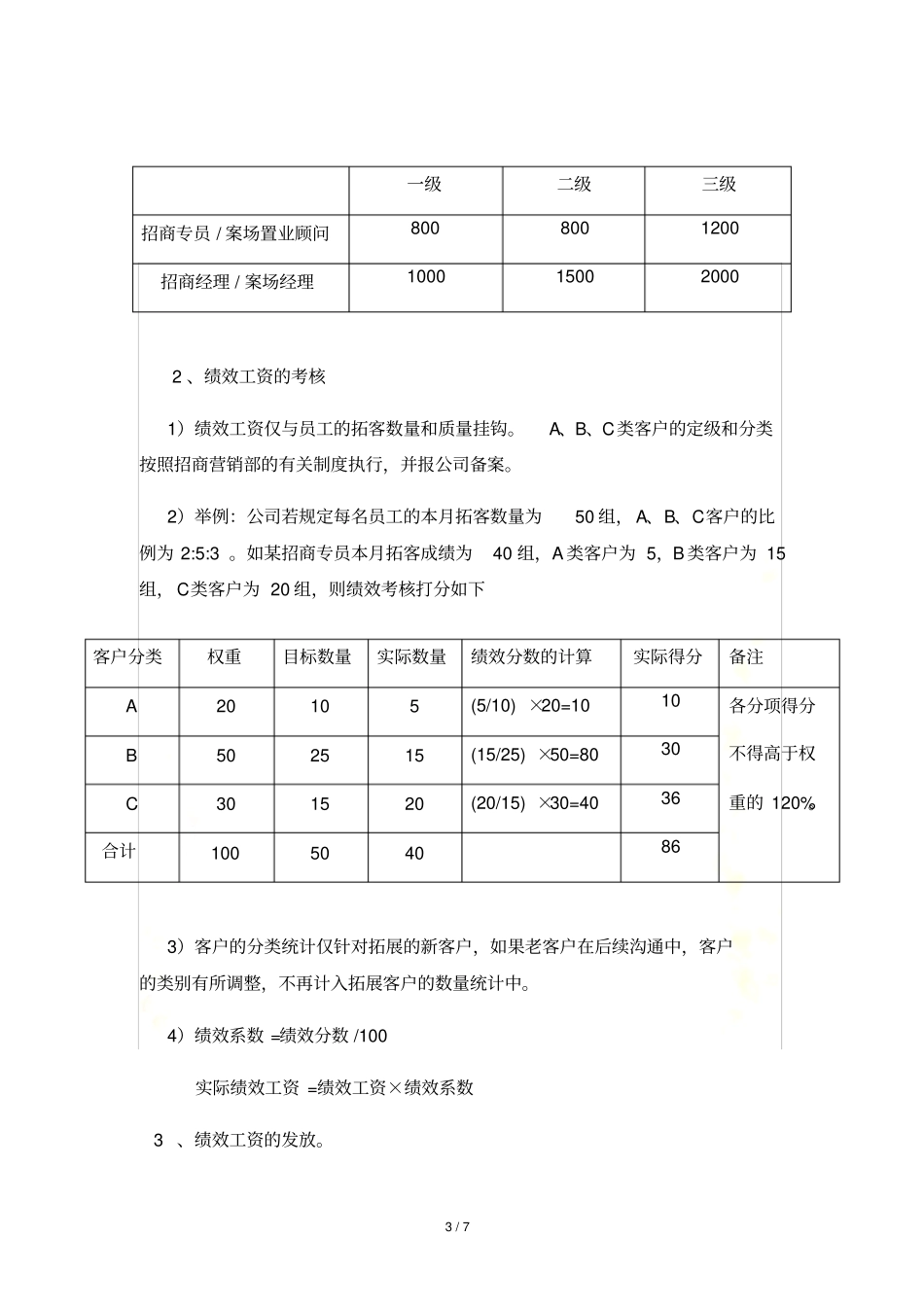 招商人员薪酬及提成_New_第3页