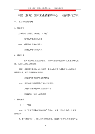 招商执行方案1汇总