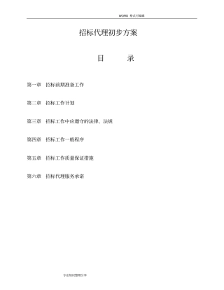 招标代理初步方案