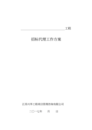 招标代理工作方案