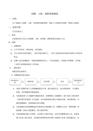 招聘、入职、离职管理制度x