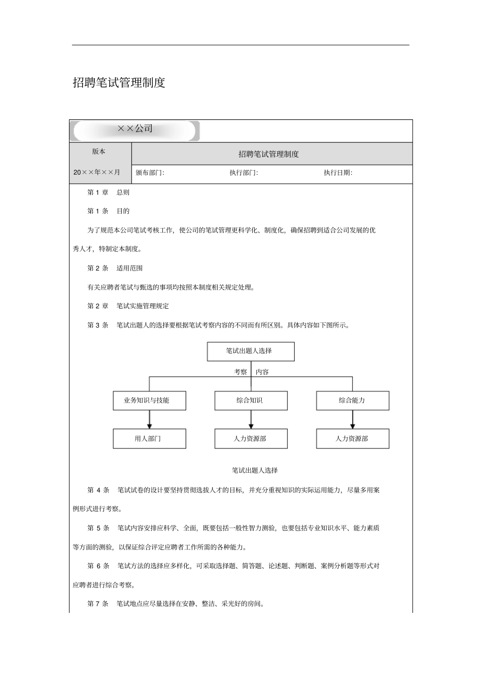 招聘笔试管理制度_第1页