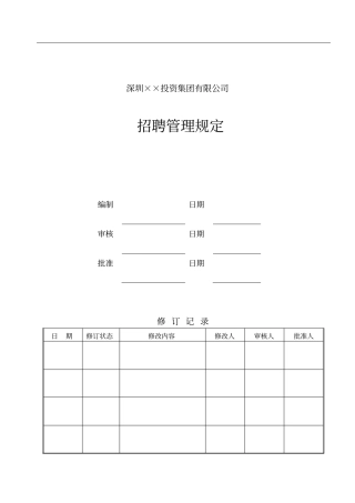 招聘管理体系手册汇编
