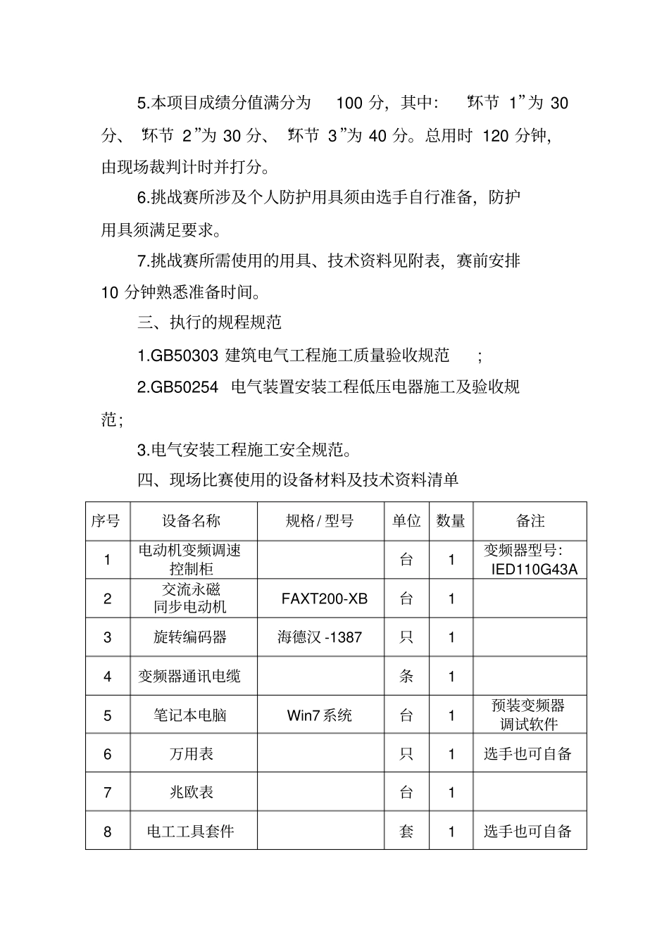 挑战‘大工匠’系列赛——电气设备安装工电气设备安装组挑战赛实操试题_第2页