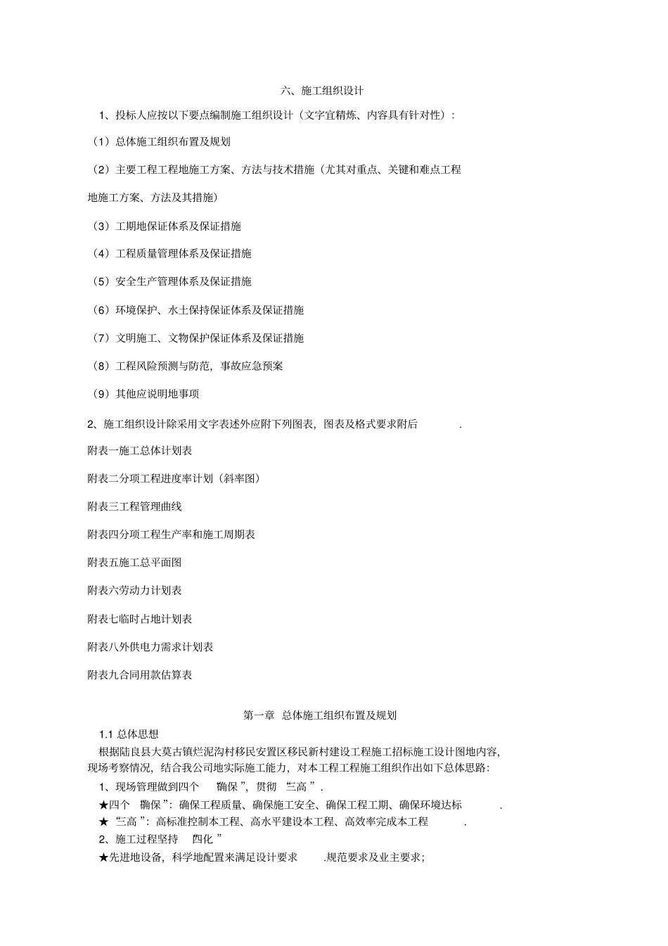 振亚移民新村建设项目施工组织设计_第1页