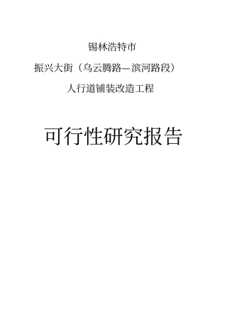 振兴大街人行道铺装改造工程可行性研究报告