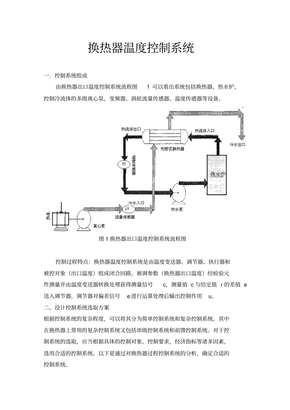 换热器温控制系统课程设计_第1页