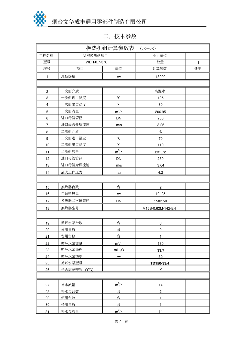 换热机组机组说明书资料_第2页