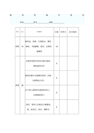 换药的操作规范