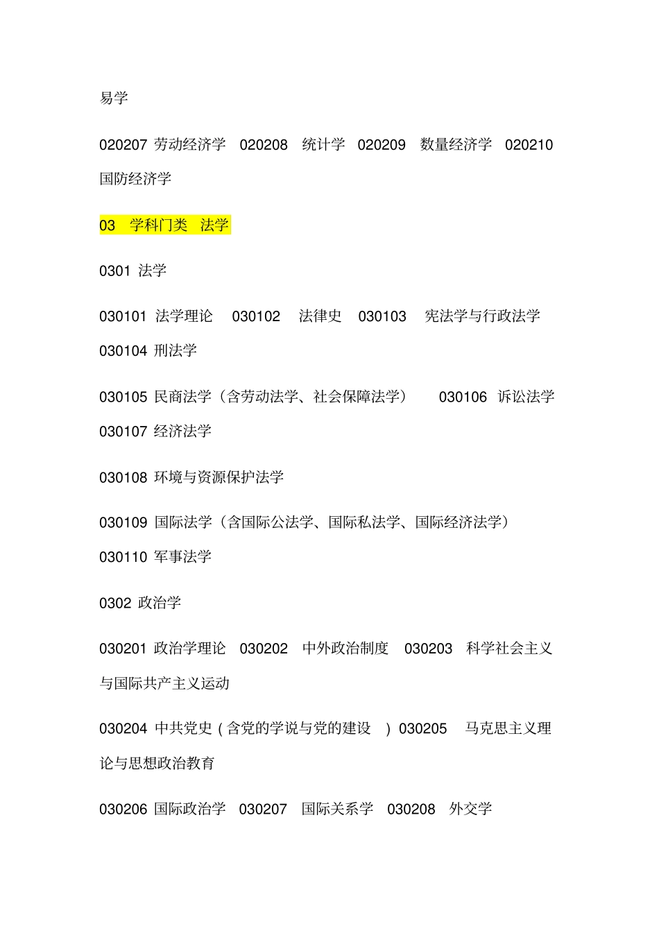 授予学位学科门类与学科代码_第2页