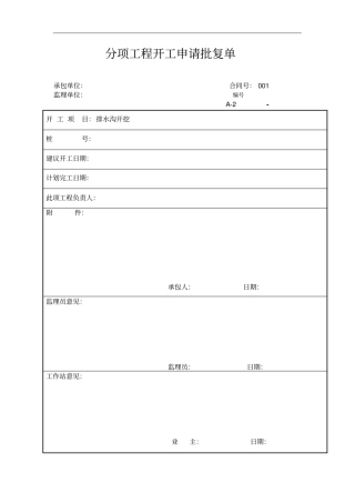 排水沟自检表格