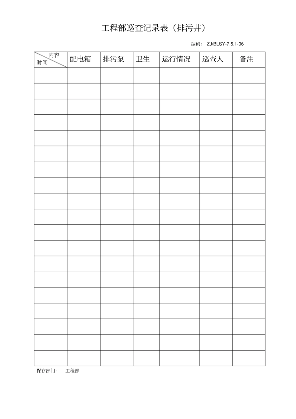 排污泵巡查记录表_第1页