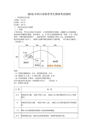 排球考试规则