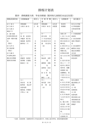 排练计划表—毕业典礼台账资料文档