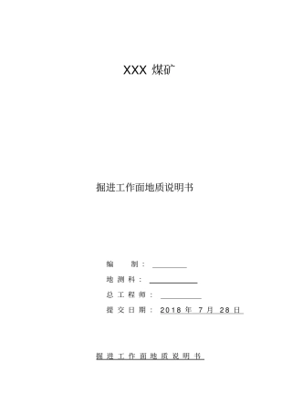 掘进地质说明书