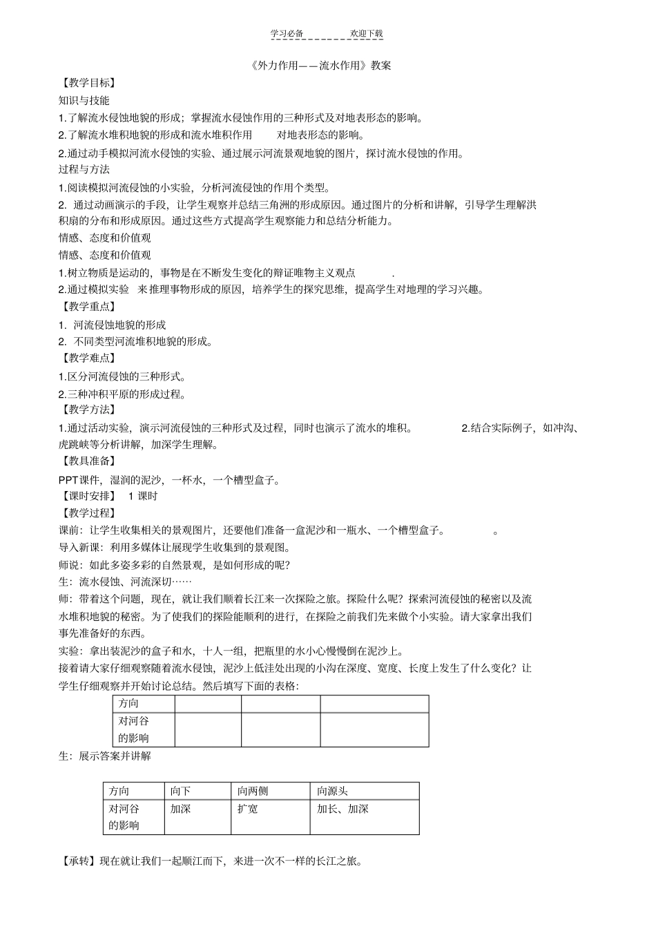 探究课河流地貌的发育教学设计_第1页