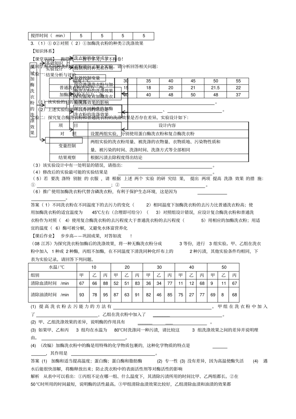 探讨加酶洗衣粉的洗涤效果学案_第3页