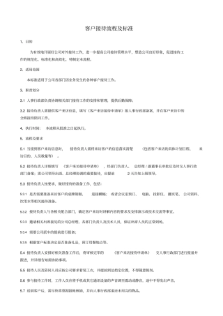 接待客户流程安排