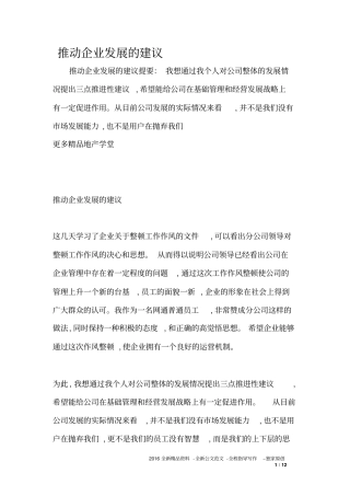 推动企业发展的建议