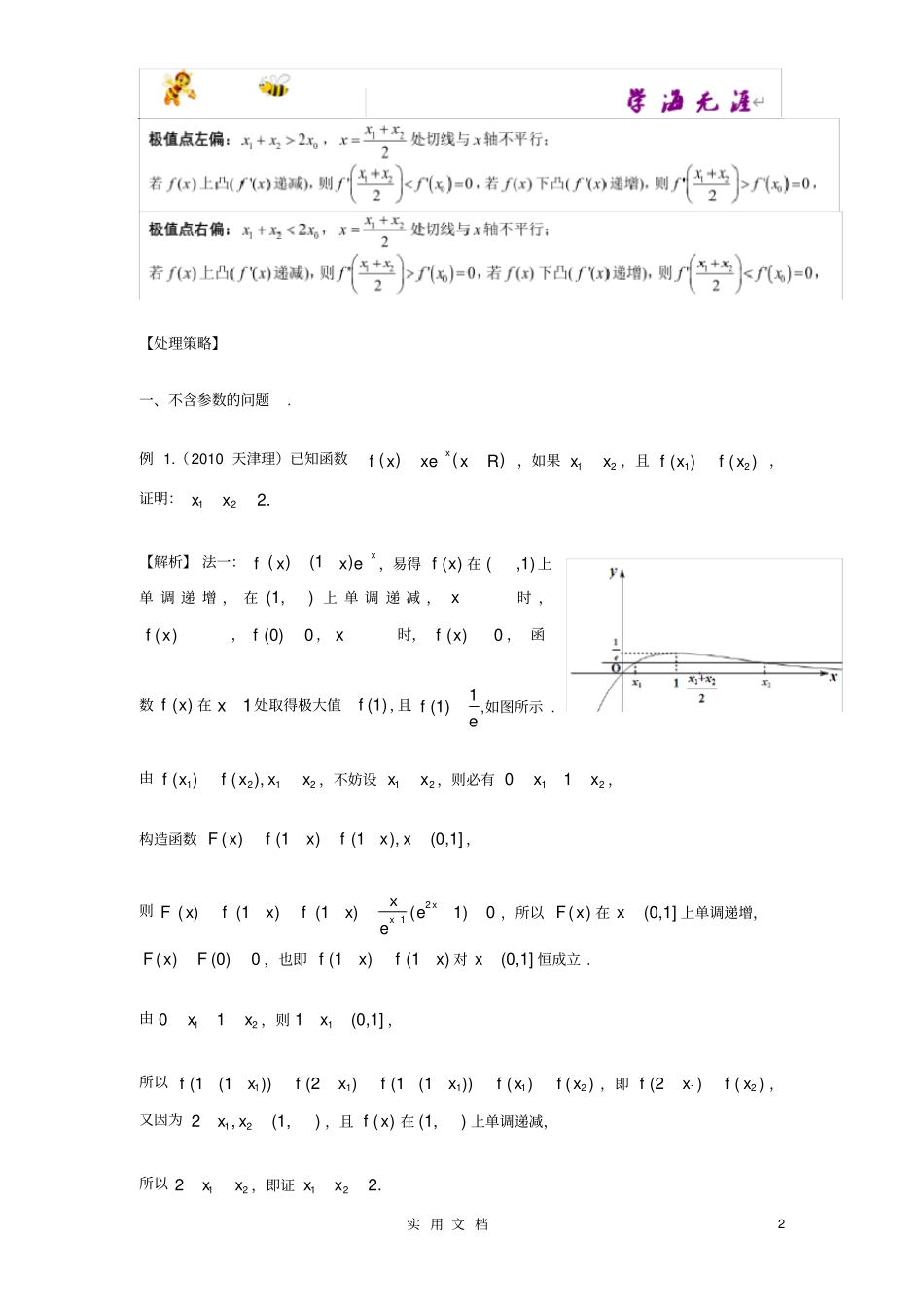 推荐--极值点偏移问题的处理策略及探究_第2页